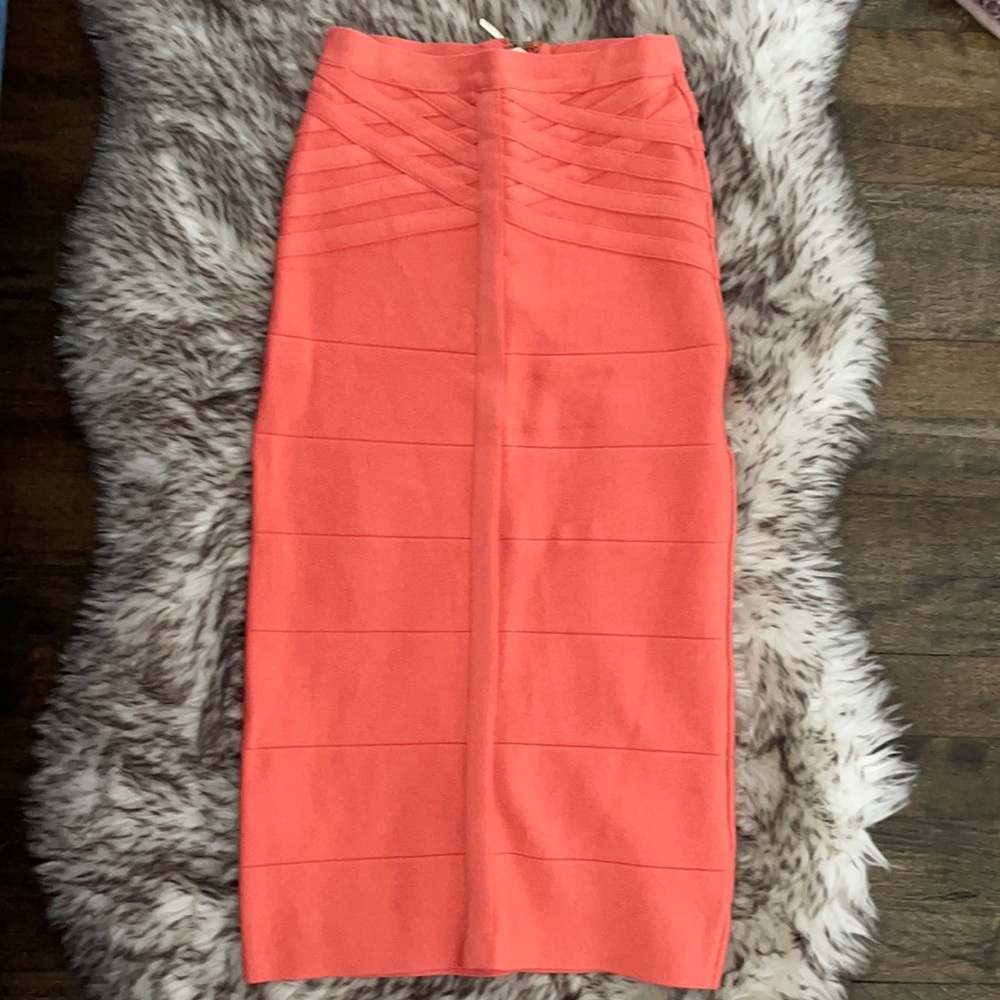 Bebe Peach color bondage skirt